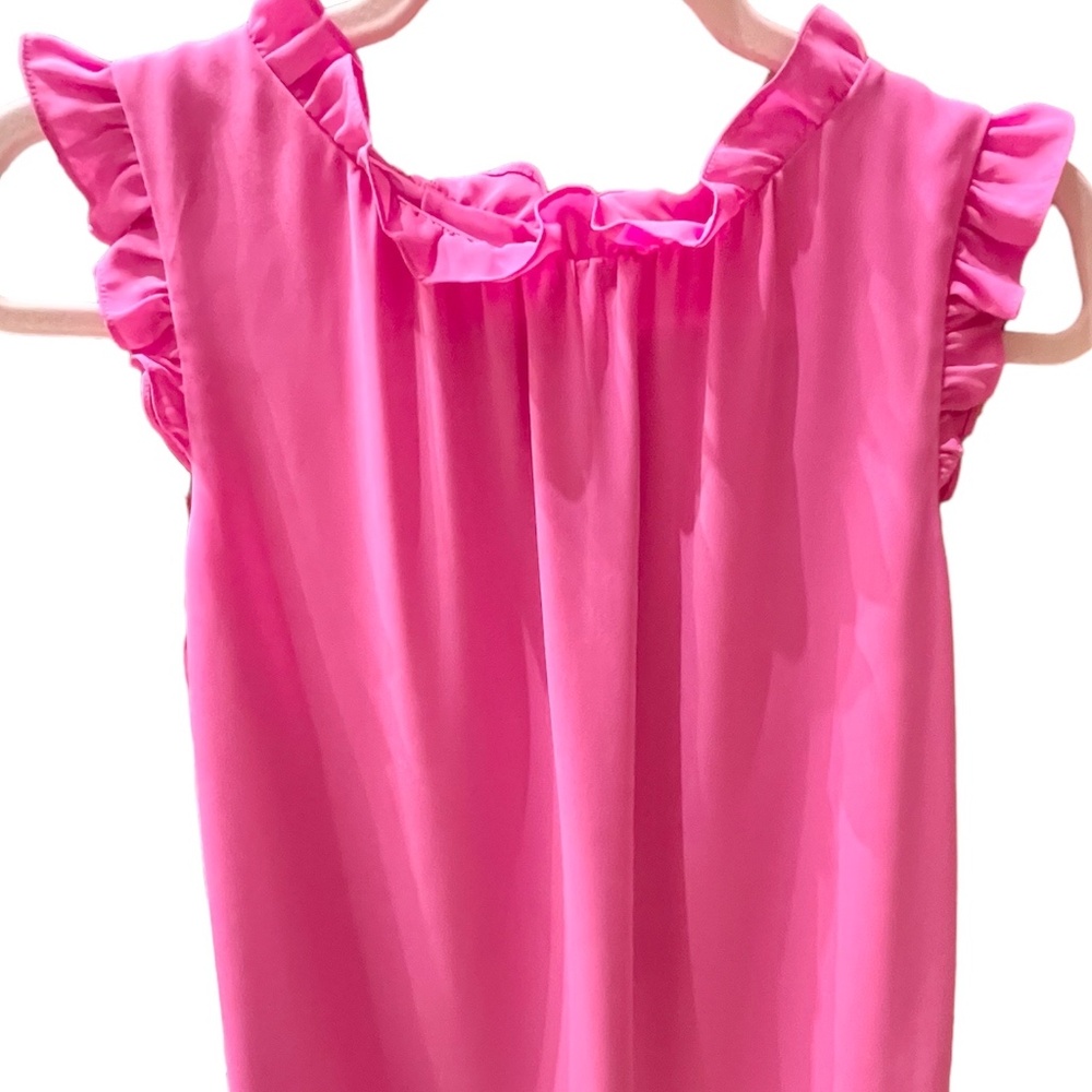 Lilly Pulitzer - Cambria Top Pink Ruffle Blouse - Size S